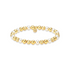 Gold and pearl beaded bracelet on a white background