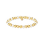 Gold and pearl beaded bracelet on a white background
