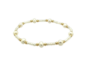 "CLAIRE" Gold Filled and FWP ball beaded Bracelet