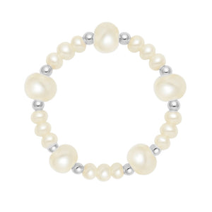 Claire | Beaded Stretchy Ring with Pearls