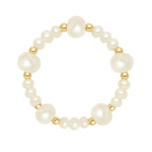 Claire | Beaded Stretchy Ring with Pearls