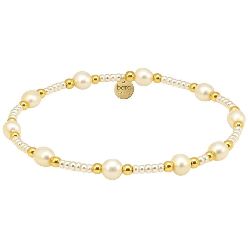 Claire Gold Filled Beaded Bracelet with Pearls