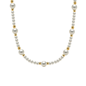 Claire Gold Filled Beaded Necklace with Pearls
