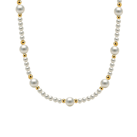 Claire Gold Filled Beaded Necklace with Pearls