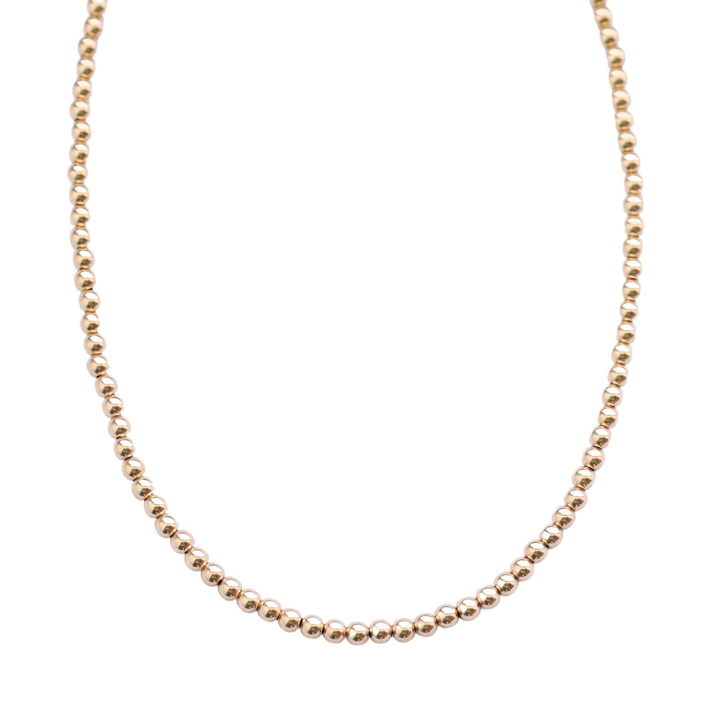 3MM 14K Gold-Filled Ball Beaded Choker/Necklace