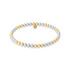 Bracelet with silver and gold beads on a white background