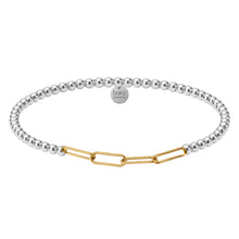 Classic Paperclip Gold Filled Beaded Bracelet