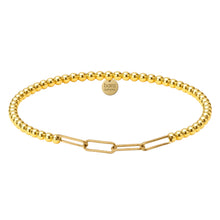 Classic Paperclip Gold Filled Beaded Bracelet