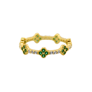 "TINY CLOVER BTY" with Cubic Zirconia Ring