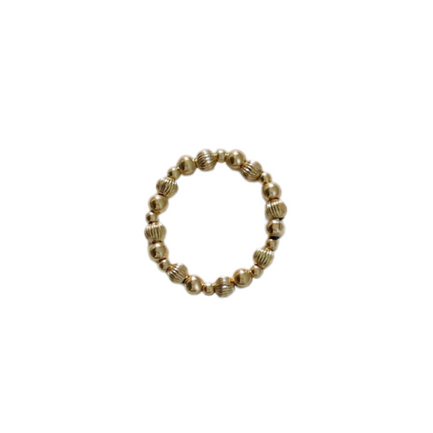 "COCO" 14K Gold Filled & FWP ball beaded Stretchy Ring