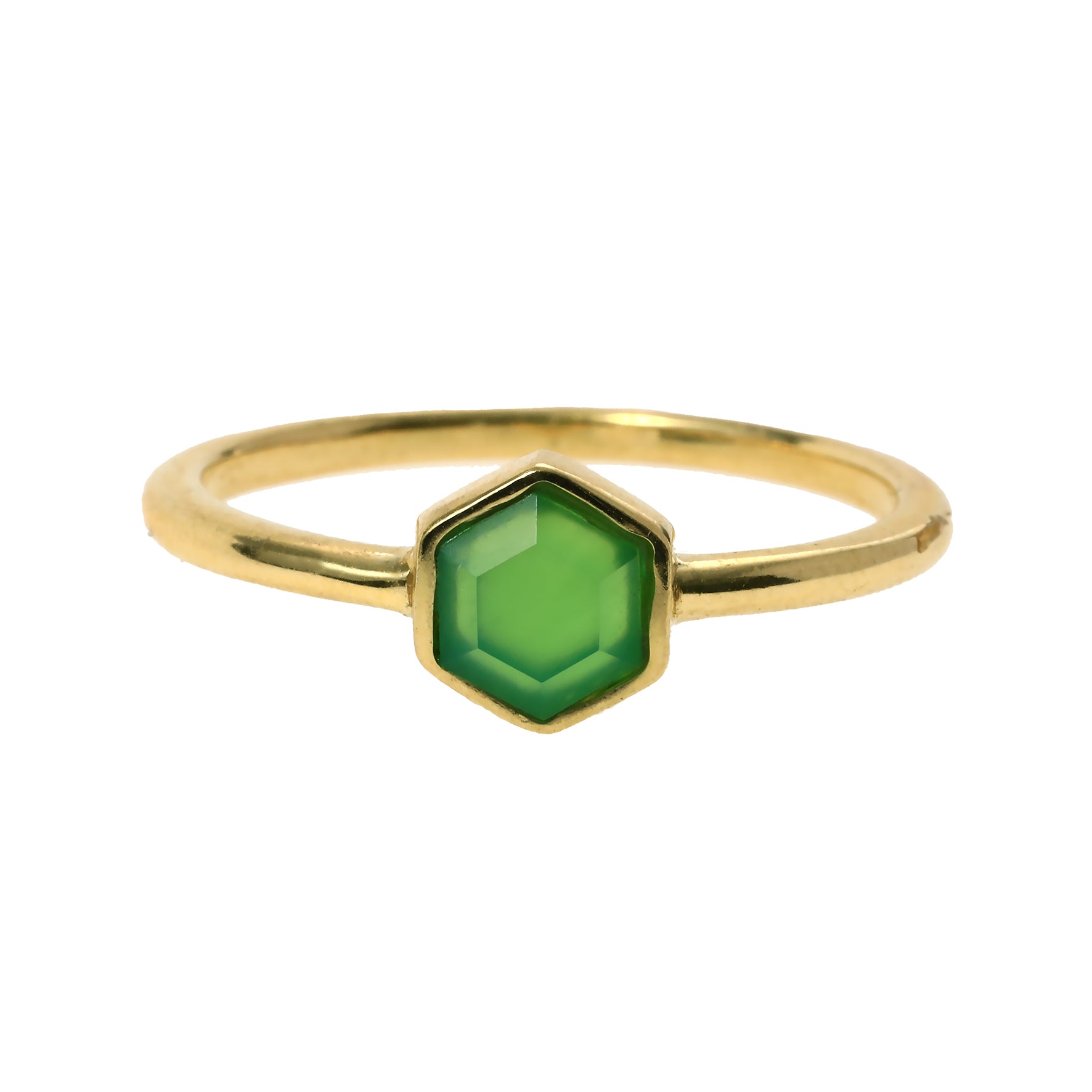 Chrysoprase | SPS Hexagon Ring