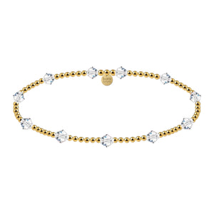 Crystal BTY 2MM Gold Filled Beaded Bracelet