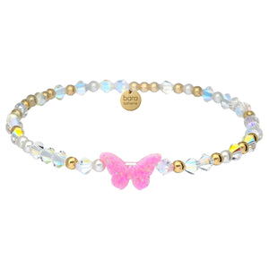Crystal Butterfly Beaded Opal Bracelet