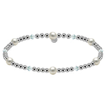Crystal + Pearl Gold Filled Beaded Bracelet