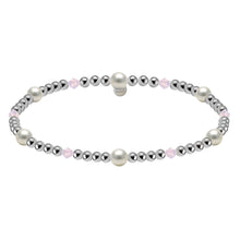Crystal + Pearl Gold Filled Beaded Bracelet