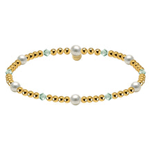 Crystal + Pearl Gold Filled Beaded Bracelet