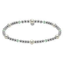 Crystal + Pearl Gold Filled Beaded Bracelet