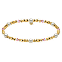 Crystal + Pearl Gold Filled Beaded Bracelet