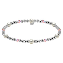 Crystal + Pearl Gold Filled Beaded Bracelet