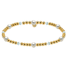 Crystal + Pearl Gold Filled Beaded Bracelet