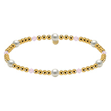Crystal + Pearl Gold Filled Beaded Bracelet