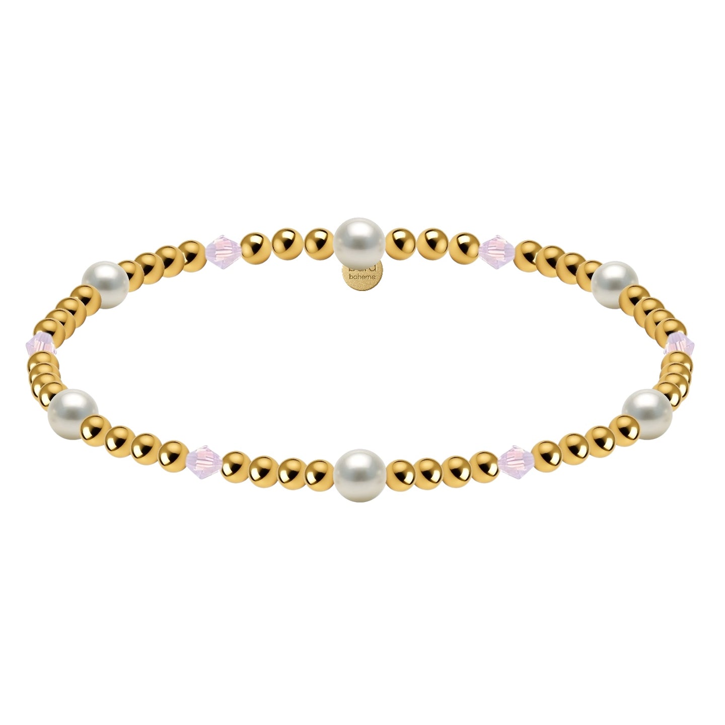 Crystal + Pearl Gold Filled Beaded Bracelet