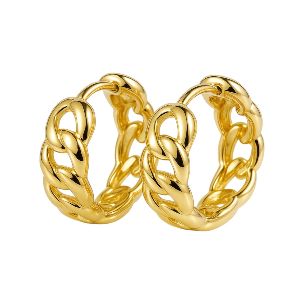Cuban Link | Hoop Hugger Earrings