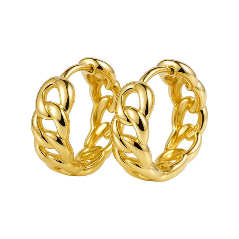 Cuban Link | Hoop Hugger Earrings