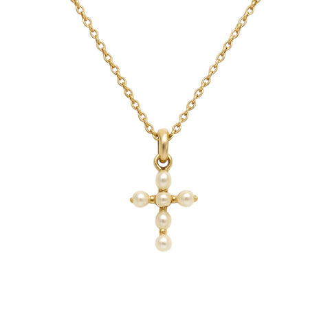 RACHEL CROSS | Pearl Charm in a Gold Filled Chain Necklace