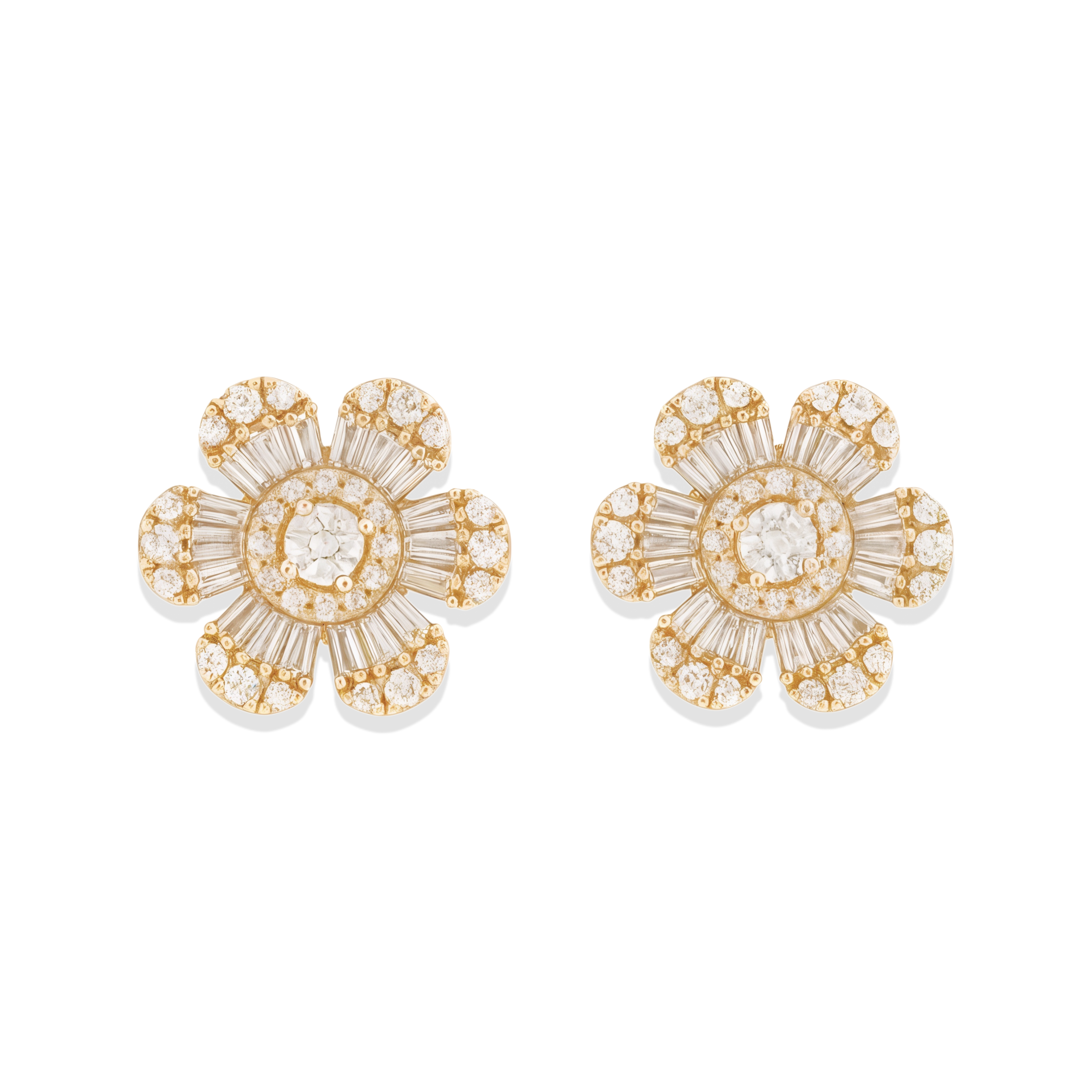 Darla | Pave Flower Stud Earrings