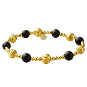 Black Onyx Gold Filled Beaded Bracelet