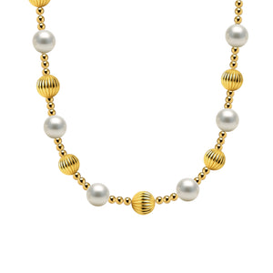 Diana Gold Filled Beaded Necklace with Pearls