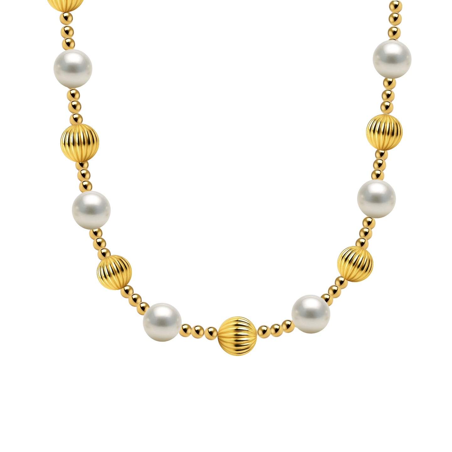 Diana Gold Filled Beaded Necklace with Pearls