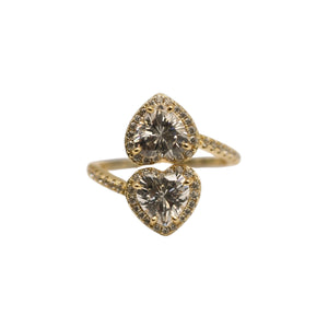 DOUBLE HEART | Radiant Crystal Ring