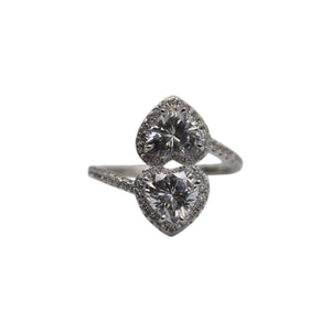 DOUBLE HEART | Water-Resistant Radiant Crystal Ring