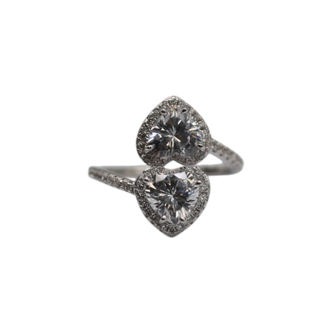 DOUBLE HEART | Radiant Crystal Ring