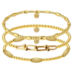 Dubai Gold Filled Beaded Bracelet Stack