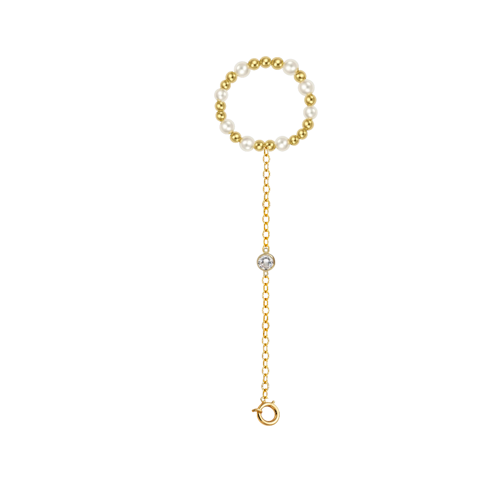Emma + Solitaire | Gold Filled Hand Chain