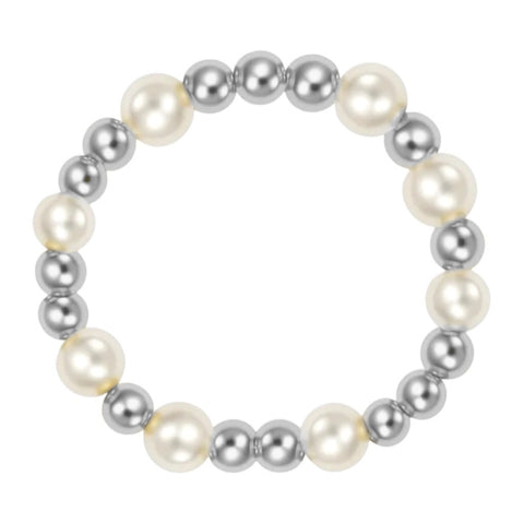 Emma Beaded Stretchy Ring with Pearls
