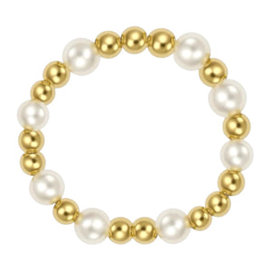 Emma Beaded Stretchy Ring with Pearls