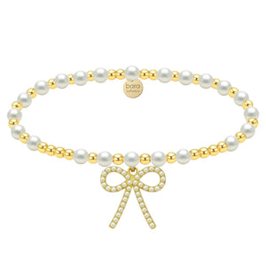  Bow Gold Filled Beaded Bracelet