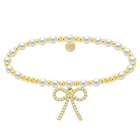  Bow Gold Filled Beaded Bracelet