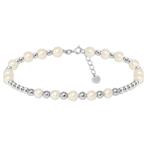 Gold Filled Beaded Anklet with Pearls