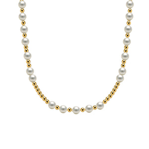 Emma Gold Filled Beaded Necklace with Pearls