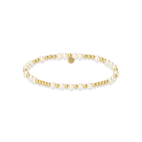Emma | Gold Filled Beaded Bracelet with Pearls