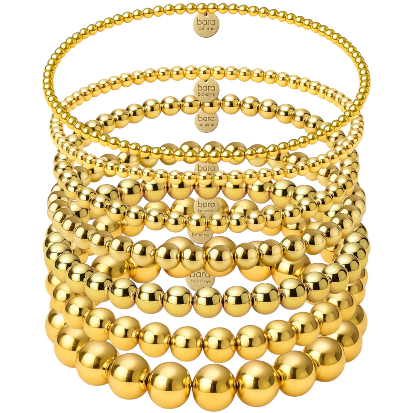 Entire Classic Collection Gold Filled Beaded Bracelet Stack