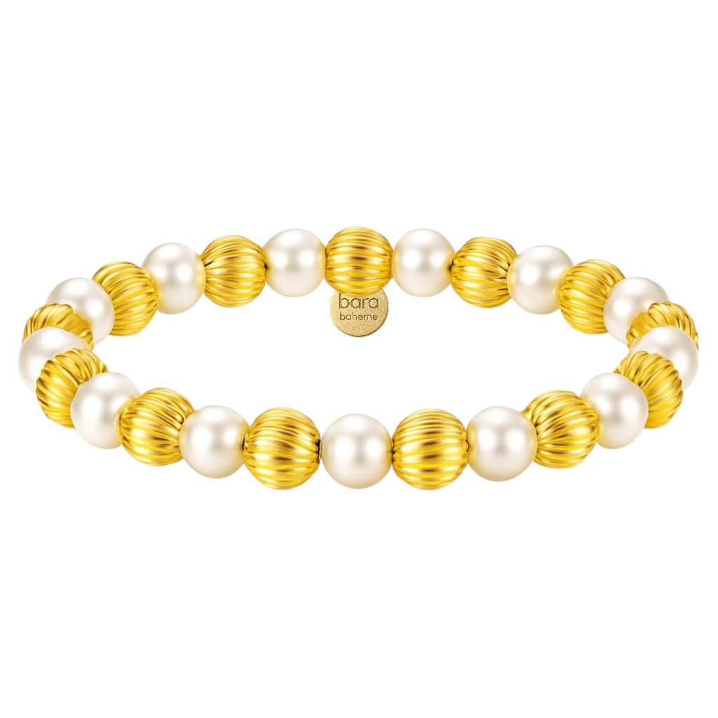 Evelyn | Gold Filled Beaded Bracelet with Pearls