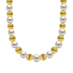 Evelyn Gold Filled Beaded Necklace with Pearls