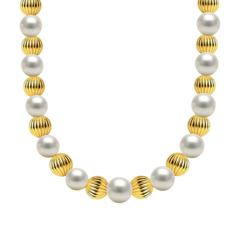 Evelyn Gold Filled Beaded Necklace with Pearls