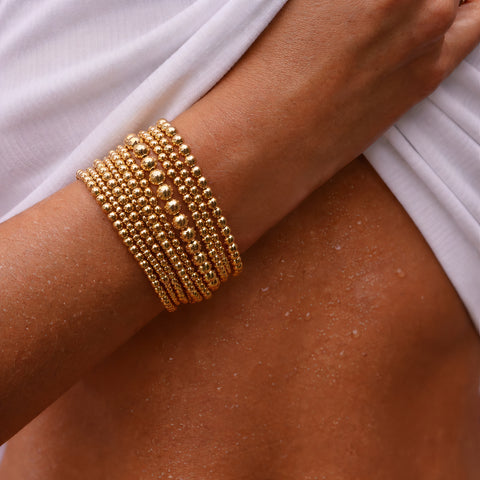 Small Cross Charm | Gold Filled Beaded Bracelet